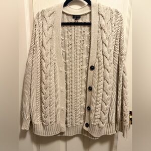 Quince Cream Cable Knit Cardigan